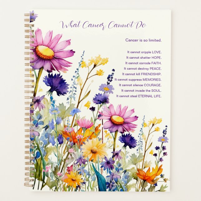 Cancer Support Inspire Wildflowers Purple Planner (Front)