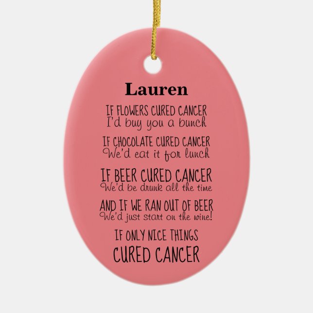 Cancer Support Poem Ceramic Tree Decoration (Front)