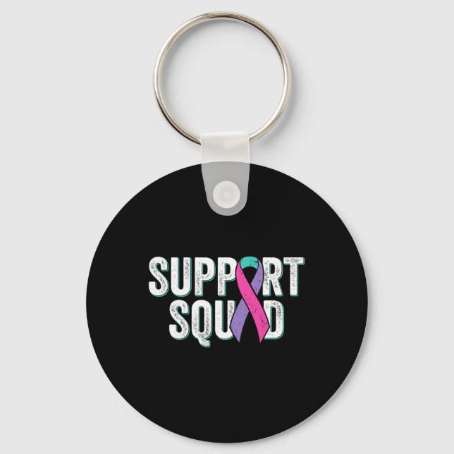 Cancer Support Squad1  Key Ring (Front)