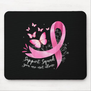 Cancer Support Squad Awareness Pink Ribbon Butterf Mouse Mat
