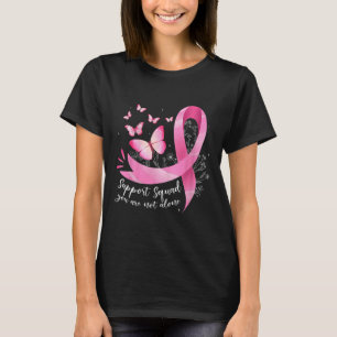 Cancer Support Squad Awareness Pink Ribbon Butterf T-Shirt
