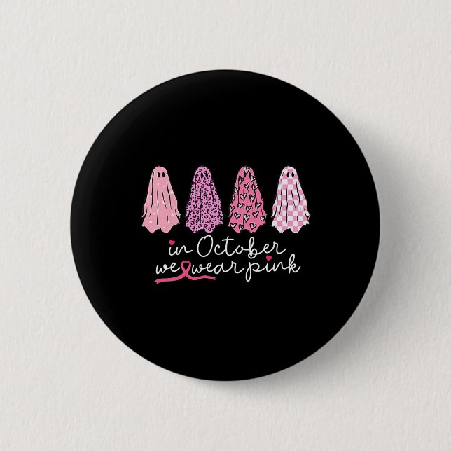 Cancer Support Squad Ghost Halloween  6 Cm Round Badge (Front)
