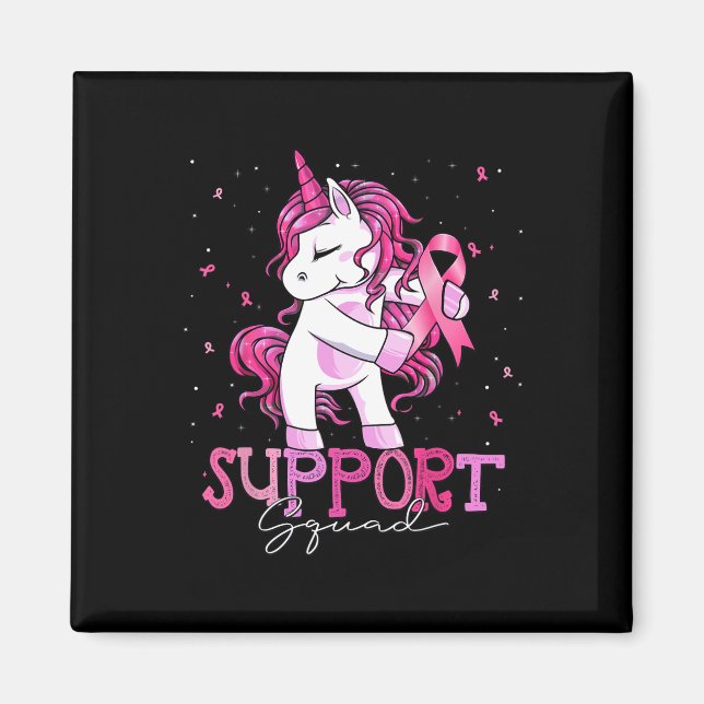 Cancer Support Squad Shirt Breast Cancer Awareness Magnet (Front)