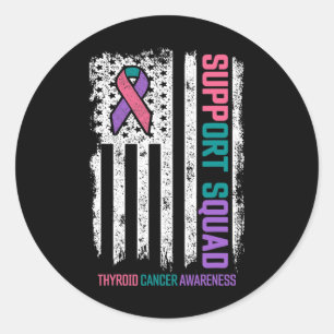Cancer Support Squad Thyroid Cancer Awareness  Classic Round Sticker