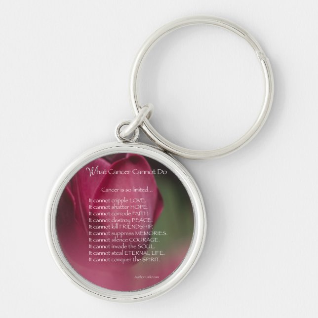 Cancer Support, What Cancer Cannot Do, Flowers Key Ring (Front)