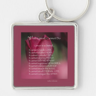Cancer Support, What Cancer Cannot Do, Flowers Key Ring