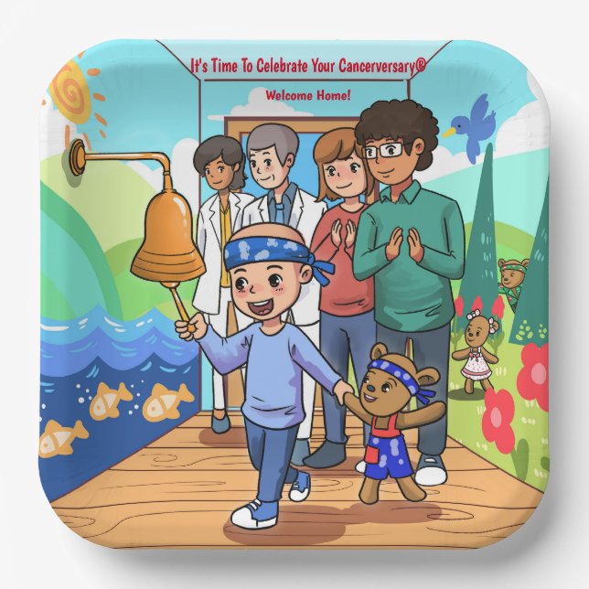 Cancer Survivor Anniversary Party Plates (Front)