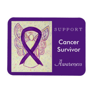 Cancer Survivor Awareness Ribbon Angel Magnet