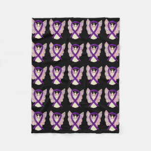 Cancer Survivor Awareness Ribbon Fleece Blankets
