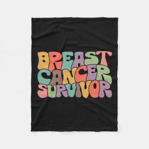 Cancer Survivor Awareness Warrior Support Pink Rib Fleece Blanket