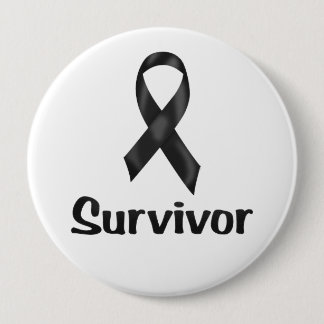 Cancer Survivor Black 10 Cm Round Badge