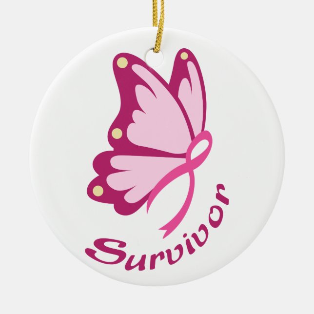 Cancer Survivor Ceramic Tree Decoration (Front)