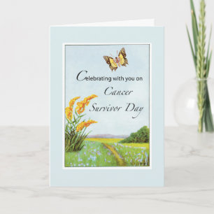 Cancer Survivor Day Congratulations with Butterfly Card