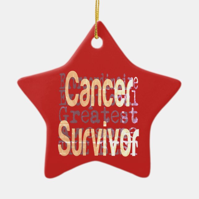 Cancer Survivor Extraordinaire Ceramic Tree Decoration (Front)