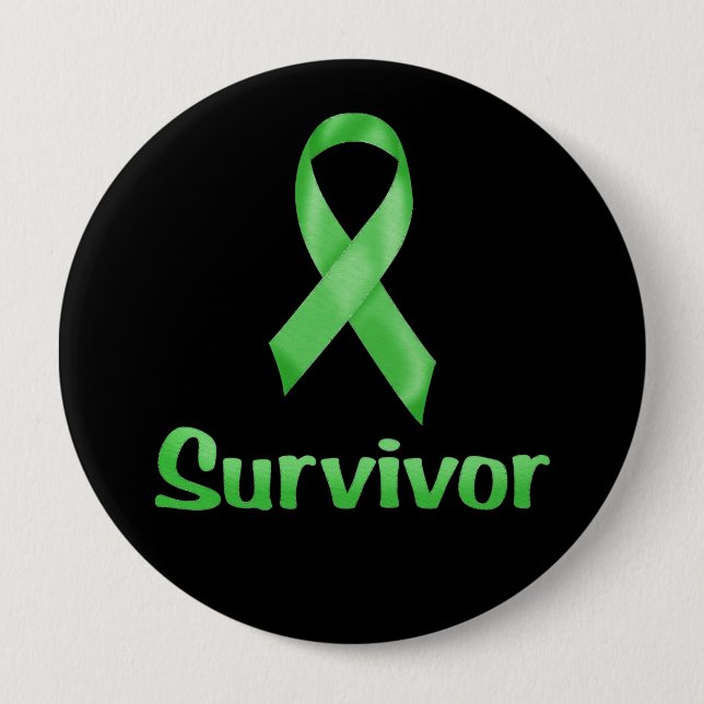 Cancer Survivor Green 10 Cm Round Badge (Front)