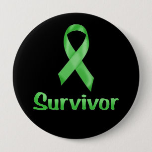 Cancer Survivor Green 10 Cm Round Badge