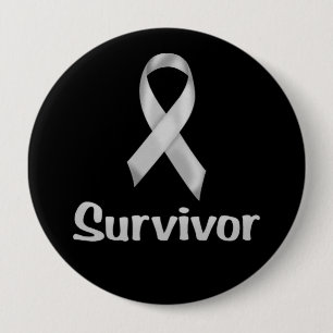 Cancer Survivor Grey 10 Cm Round Badge