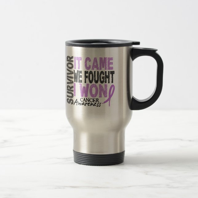 Cancer Survivor It Came We Fought I Won Travel Mug (Right)