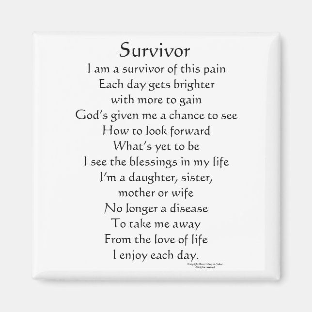 Cancer Survivor Magnet (Front)