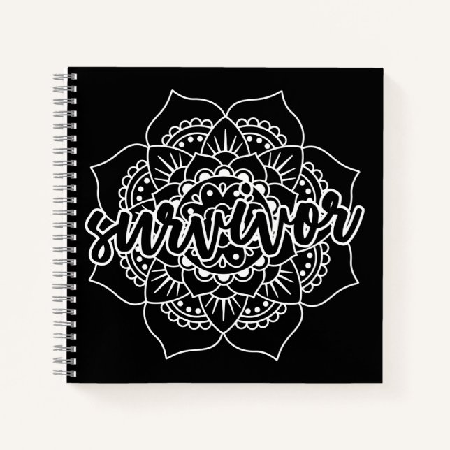 Cancer Survivor Mandala in White Journal (Front)