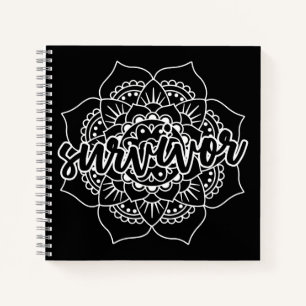 Cancer Survivor Mandala in White Notebook