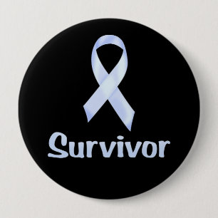 Cancer Survivor Pale Blue 10 Cm Round Badge