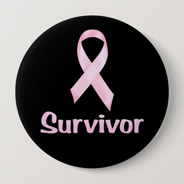 Cancer Survivor Pink 10 Cm Round Badge (Front)
