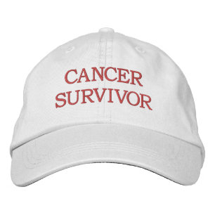 CANCER SURVIVOR - RED EMBROIDERED HAT