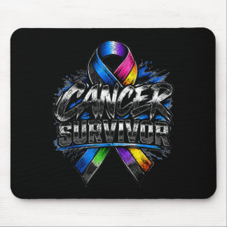 Cancer Survivor Strong Awareness Ribbon Shirt Mouse Mat