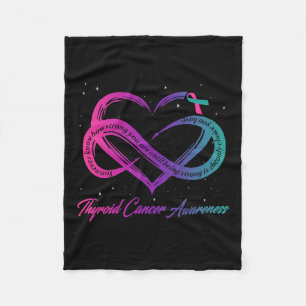 Cancer Survivor Support Thyroid Cancer Warrior  Fleece Blanket