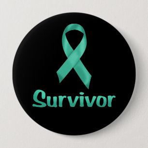 Cancer Survivor Teal 10 Cm Round Badge