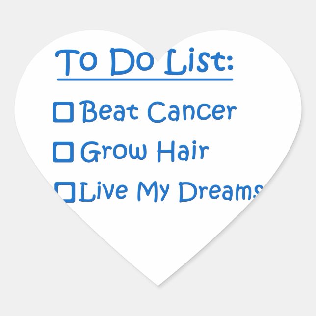 Cancer Survivor To Do List Heart Sticker (Front)