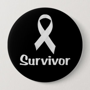 Cancer Survivor White 10 Cm Round Badge