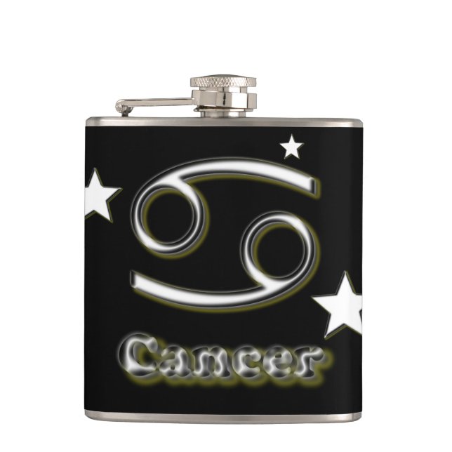 Cancer symbol hip flask (Front)