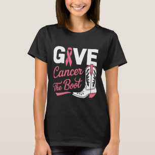 Cancer The Boot Cowgirl Breast Cancer Pink Ribbon  T-Shirt