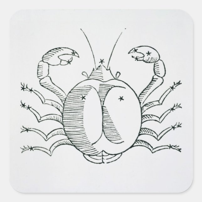 Cancer (the Crab) an illustration from the 'Poetic Square Sticker (Front)