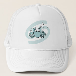 Cancer The Crab astrology zodiac blue graphic hat