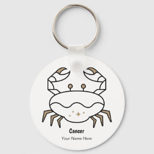 Cancer the crab birthday black gold zodiac key ring