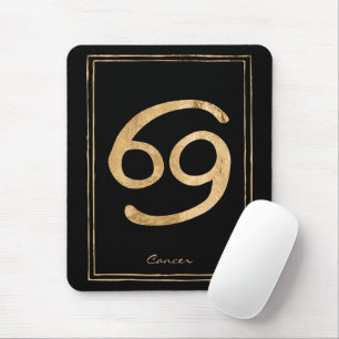 Cancer the crab hammered gold stylised astrology mouse mat