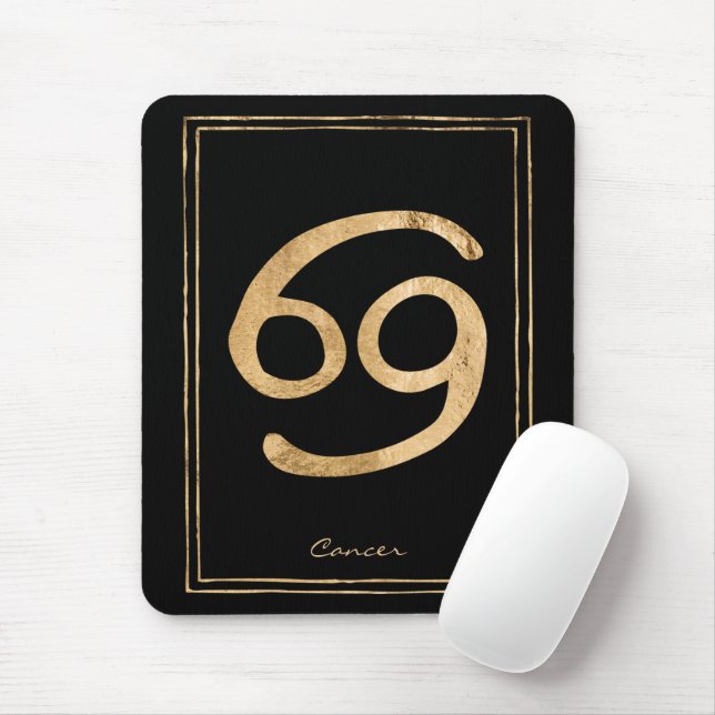 Cancer the crab hammered gold stylised astrology  mouse mat (With Mouse)
