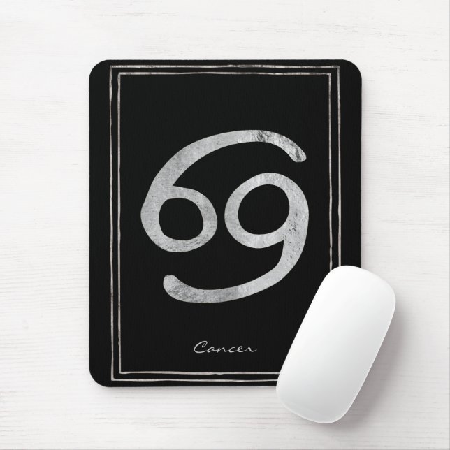 Cancer the crab hammered silver stylised astrology mouse mat (With Mouse)