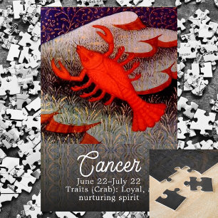 Cancer the Crab Zodiac Sign Birthday Party Jigsaw Puzzle