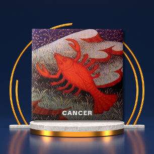 Cancer the Crab Zodiac Sign Birthday Party Tile