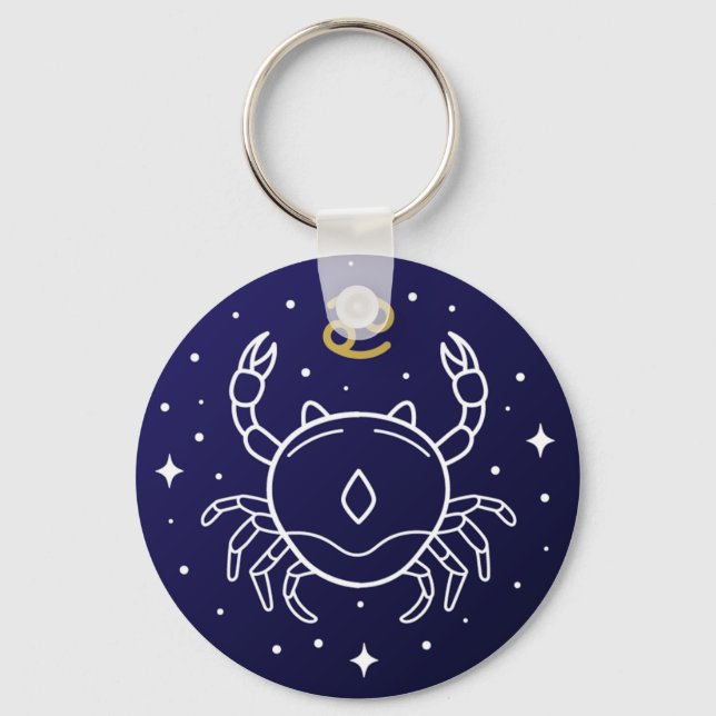 Cancer the Crab Zodiac Sign Key Ring (Front)
