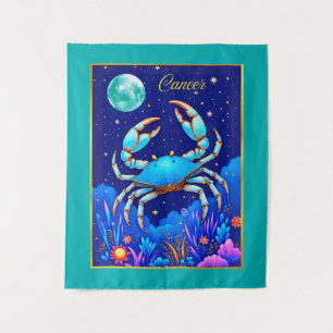 Cancer the Crab Zodiac Sign Tapestry