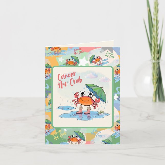 Cancer the Crab Zodiac sign Thank You Card (Front)