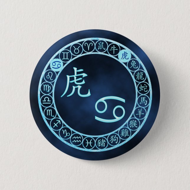 Cancer/Tiger 6 Cm Round Badge (Front)