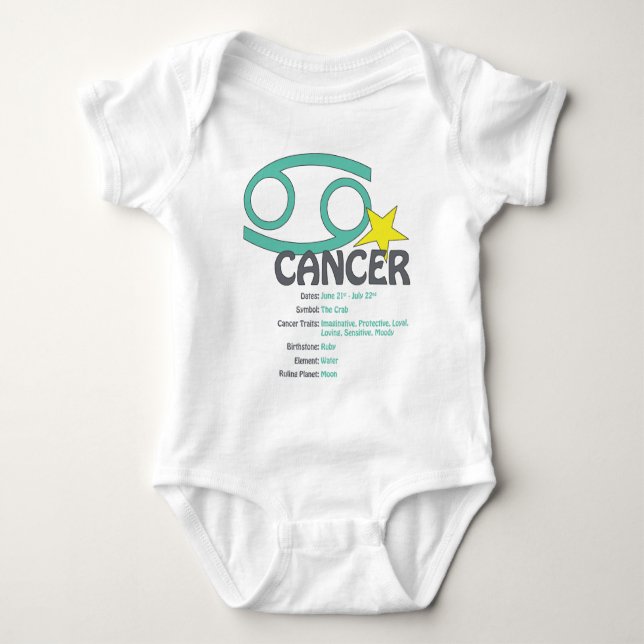 Cancer Traits Baby Bodysuit (Front)