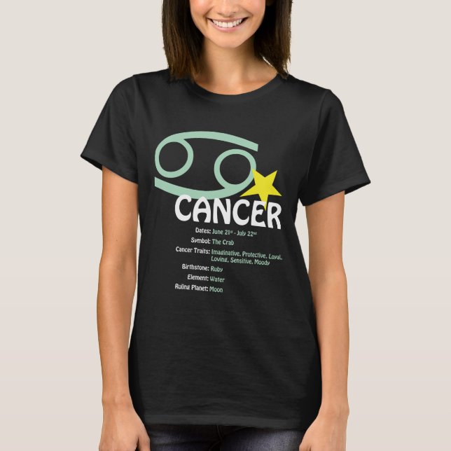 Cancer Traits Ladies Dark T-Shirt (Front)