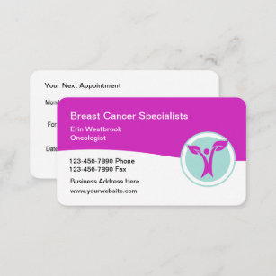 Cancer Treatment Medical Appointment Business Card